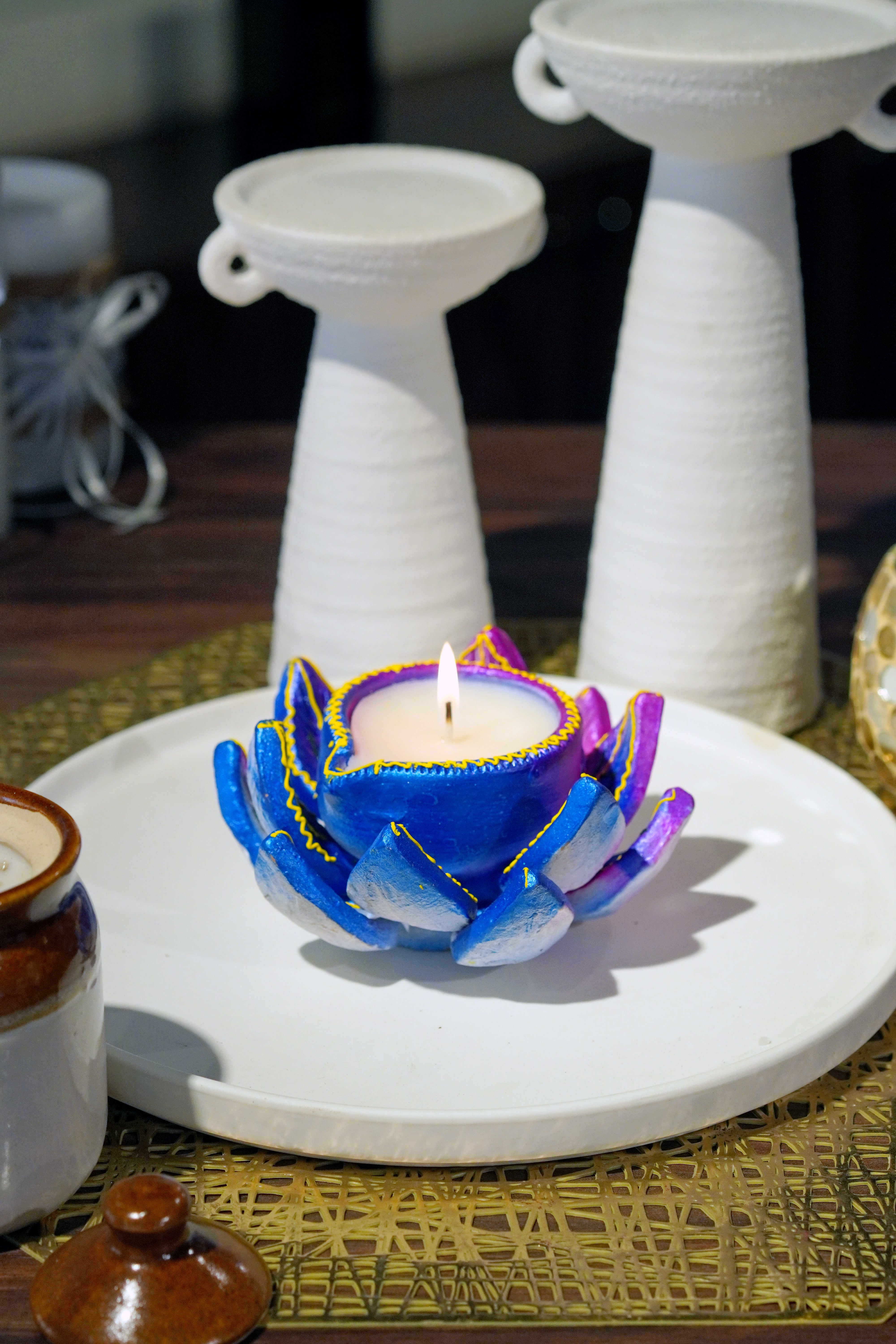 Flower Diya Candle